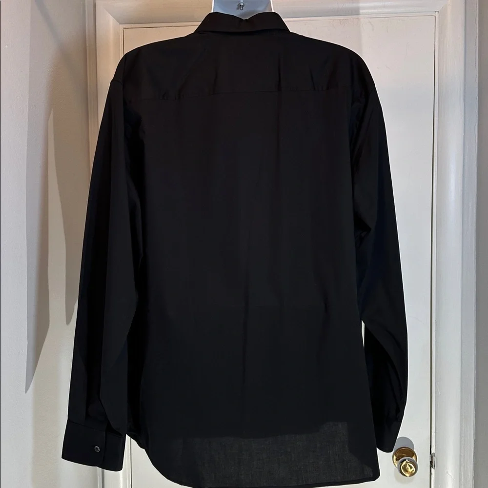Calvin Klein Cotton Stretch Long Sleeve Black Dress Shirt XXL NWT